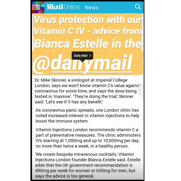 Vitamin C IV - Vitamin Injections London Clinic